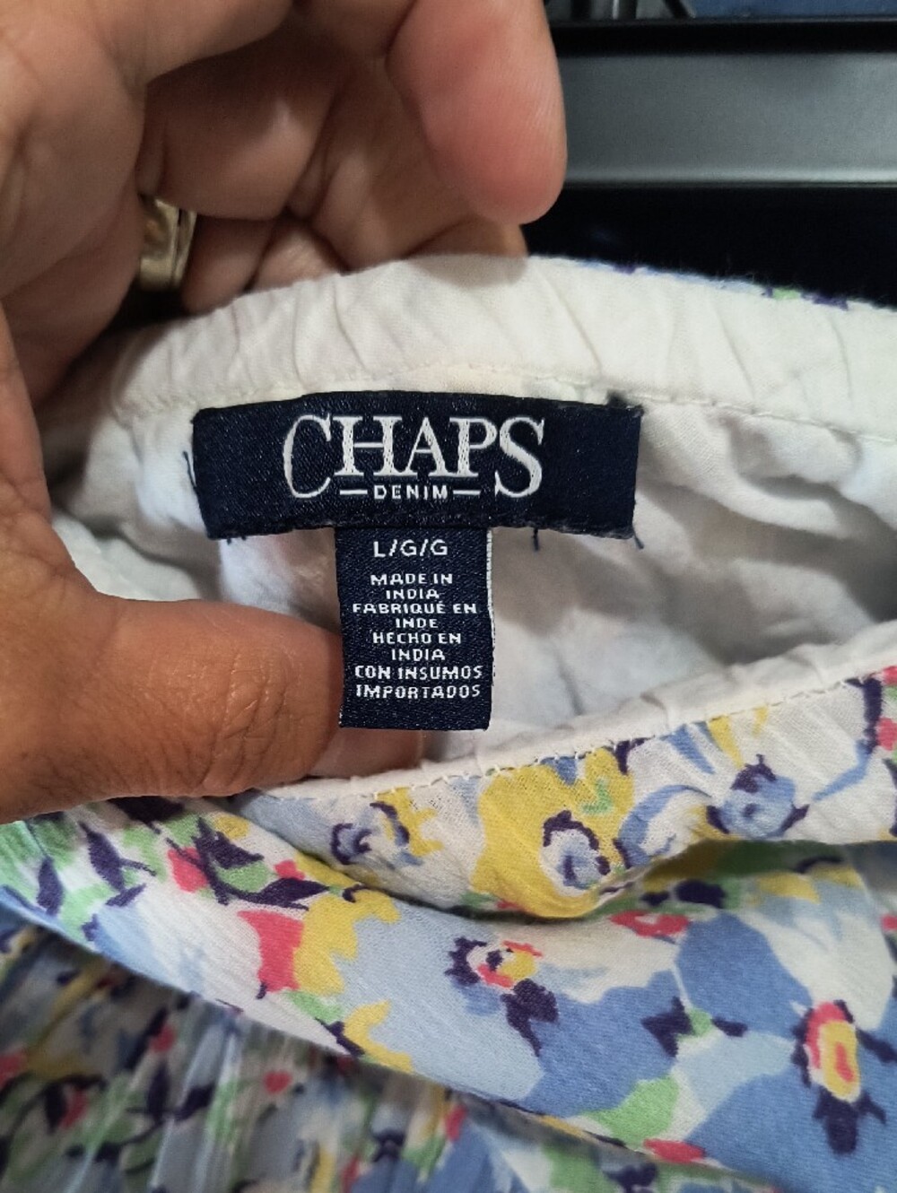 Chaps Blue Floral Tiered Maxi Skirt - Picture 4 of 5